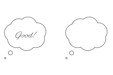 Speech Bubble, Cloud Shaped Blank Text Box, Communication Icon
