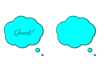 Speech Bubble, Cloud Shaped Blank Text Box, Communication Icon
