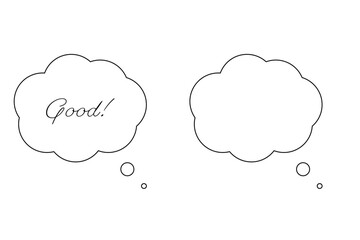 Speech Bubble, Cloud Shaped Blank Text Box, Communication Icon
