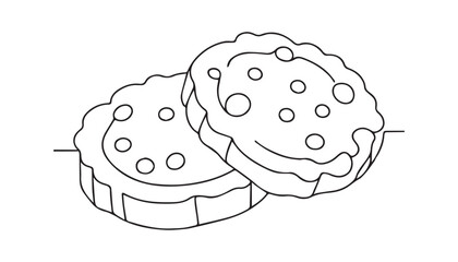 Continuous one single minimal line drawing cookies