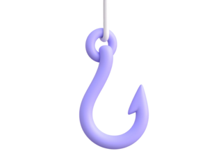 3D Render Purple Hook Illustration