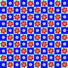 This image features a repeating floral pattern. The pattern consists of evenly spaced