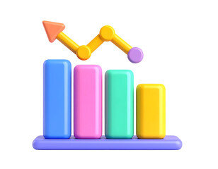Colorful 3D Bar Graph Illustration