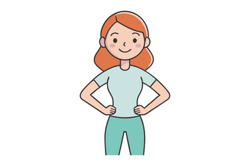Confident Woman: A vibrant illustration of a self-assured woman, radiating confidence and strength with a bright smile, perfect for conveying positivity.