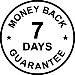 7 days money back guarantee icon for graphic design, logo, website, social media, mobile app, UI illustration