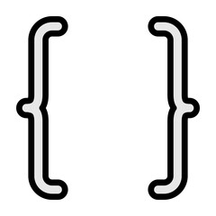 Curly Braces Vector Filled Icon Design