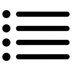 Simple White List Icon:  Clean, Modern, Minimalist UI Design Element