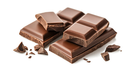 A pile of chocolate bars with some of them broken