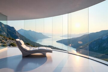 Panoramic Vista from Modern Horizon Seat Breathtaking Serene Landscape