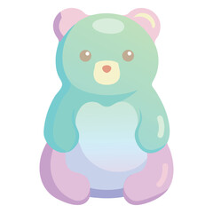 Gummy bear in pastel colors