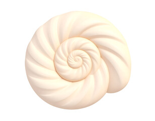 Creamy Spiral Shell 3D Illustration