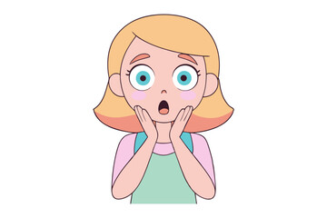 Shocked girl expression: Capturing the innocent surprise of a young girl's emotional expression. The image is simple but effective, highlighting the emotions and feelings of childhood.
