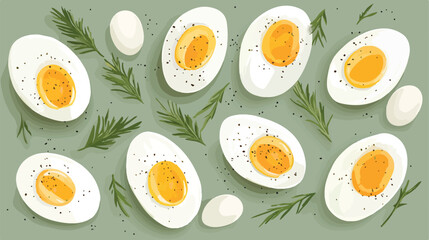 Delicious Boiled Egg Food Vector Illustration
