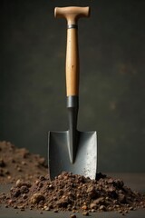 Sturdy Metal Shovel with Wooden Handle Ready for Digging Gardening Landscaping Construction Projects