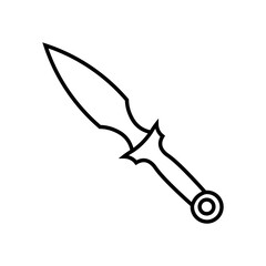 Knife icon vector. Hunting knife illustration sign. Military knife communication symbol. Cold weapon web icon.
