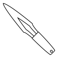 Knife icon vector. Hunting knife illustration sign. Military knife communication symbol. Cold weapon web icon.