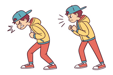 Animated Anger: An illustration capturing the stages of teenage anger. The image portrays a young person's emotions through cartoon visuals.