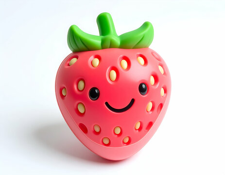 Adorable Silicone Strawberry Teether Baby's First Grip-Friendly Toy
