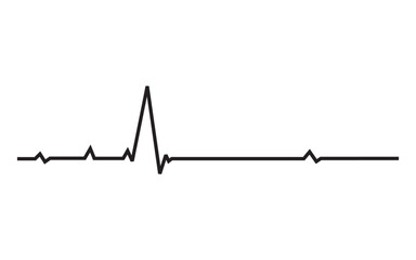 One ecg line heartbeats set