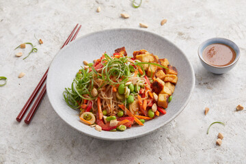 Tofu konjac peanut bowl with edamame