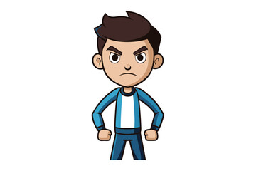 Angry Cartoon Portrait: A vibrant cartoon illustration of a male figure, his expression is full of anger and displeasure. A bold depiction of negative emotion.