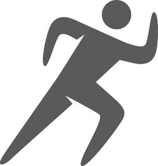 Running Icon Simple Gray Silhouette of a Runner