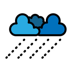 Heavy Rain Vector Filled Icon Design