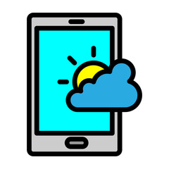 Cloudy App Icon Vector Filled Icon Design