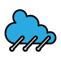 Rain with Hail Vector Filled Icon Design