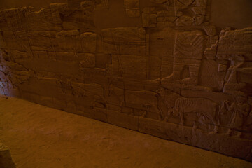 Nubian artwork on temples in Sudan
