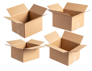 Fototapeta premium 3D Product Rendering Scene with Floating Box and Shadow Layers, isolated on a transparent background