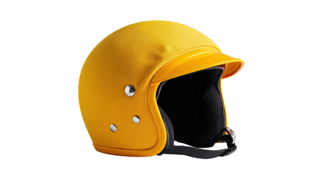 Vibrant Yellow Helmet: A sunny yellow helmet rests against a soft gradient backdrop, showcasing its sleek design and protective features, inviting thoughts of safety and adventure.