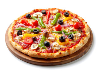 Colorful Veggie Supreme Pizza with Olives and Peppers
