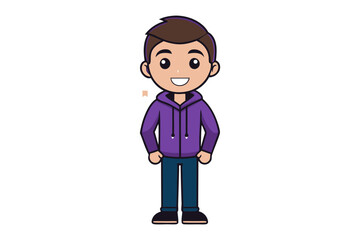 Cartoon Portrait of a Friendly Person: A charming cartoon character, dressed in casual attire and wearing a friendly smile, embodies approachability and warmth. 