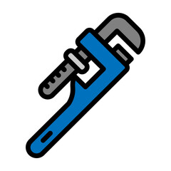 Pipe Wrench  Vector Filled Icon Design