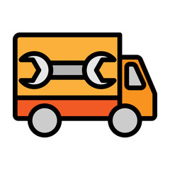 Service Van  Vector Filled Icon Design
