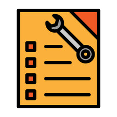 Repair Checklist  Vector Filled Icon Design