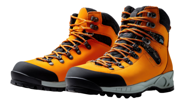 Durable Outdoor Boots: A pair of vibrant, rugged boots ready for the challenges of any trail, promising comfort, support, and a touch of style for every adventure.