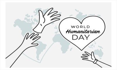 World Humanitarian Day illustration with a person helping the globe inside a heart shape