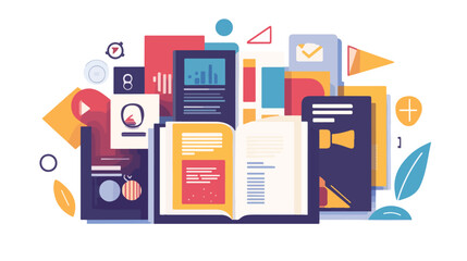 Creative Brochure Templates Icon Collection in Flat Vector Design
