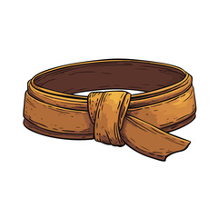 Brown Belt Cartoon Vector Illustration Hand Draw