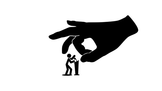 overthrow dictator, black isolated silhouette