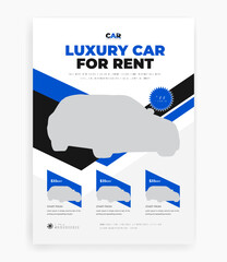 Rent a car flyer template, car rental service marketing flyer design