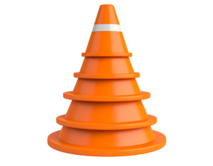 Orange Traffic Cone 3D Illustration