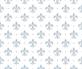Flower geometric pattern. Seamless vector background. White and gray ornament