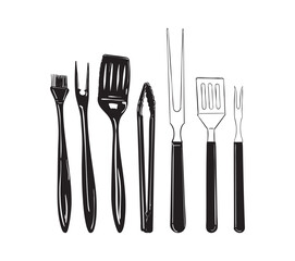 Barbecue Tools Silhouette Set
