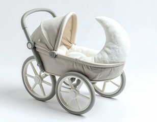 Adorable Baby Doll Stroller Toy Plush Moon & Rings Macro Shot
