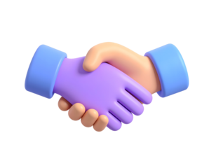 3D Illustration:  Handshake, Partnership