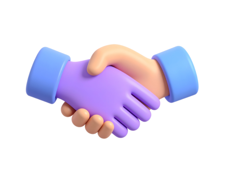 3D Illustration:  Handshake, Partnership