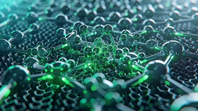 Intricate 3d illustration showcasing a detailed graphene structure with a luminous glow.